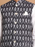 Vastramay Men's Black Ikkat Printed Cotton Nehru Jacket With White Kurta And Pyjama Set